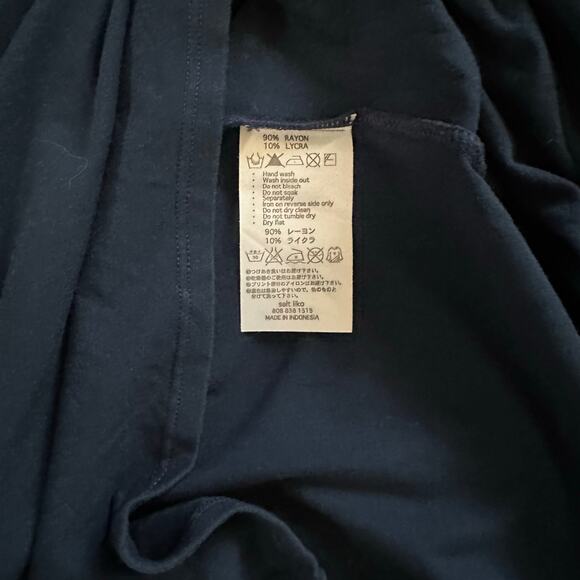 Salt Liko Hawaii Batwing  Short Sleeve Dress Sz L Dark Blue Resort Laganlook - Picture 7 of 8